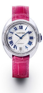 Cartier BALLON BLEU blue balloon with a pink diamond watch