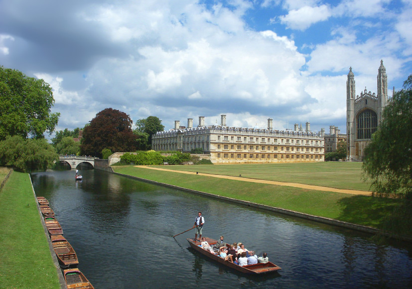 Punting outside King's College, Cambridge