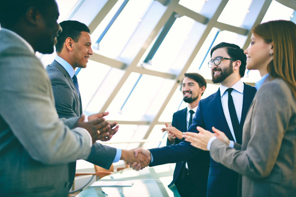 Business people shaking hands on a deal