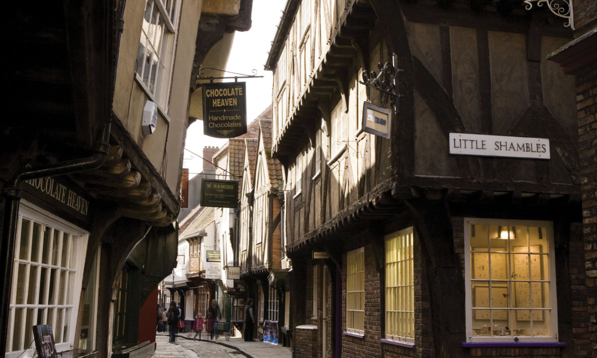 Picture of the historic Shambles area of York, UK